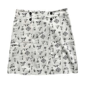 NWT BROOKS BROTHERS nautical print white skirt size 10 new with tags